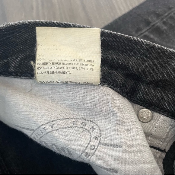 Vintage High-waisted Black Wash Straight Leg Jeans - Picture 7 of 10